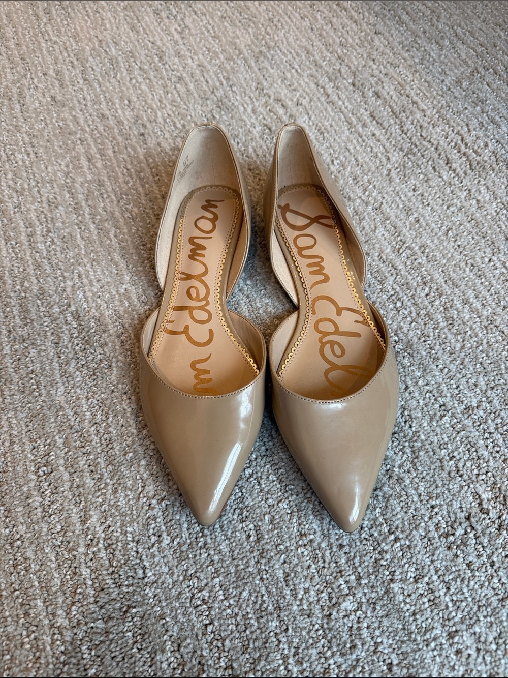 Sam Edelman Nude Patent Pointed D'Orsay Flats